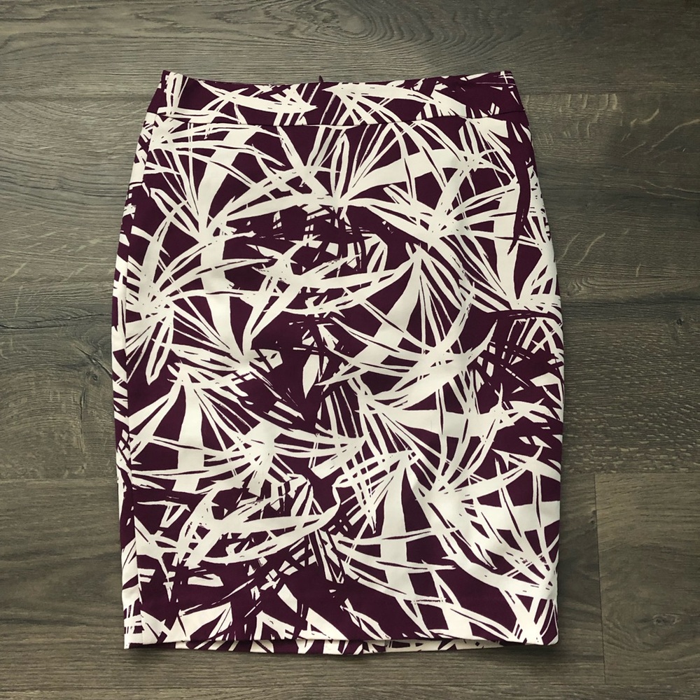 LOFT printed pencil skirt 0